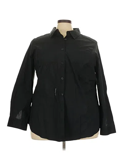 Pre-owned Jessica London 3/4 Sleeve Button Down Shirt In Black