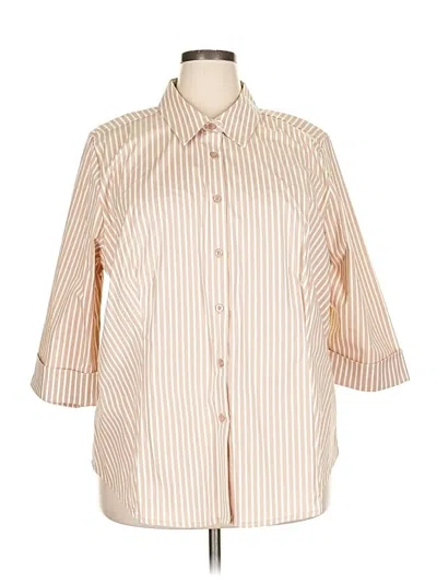 Pre-owned Jessica London 3/4 Sleeve Button Down Shirt In White