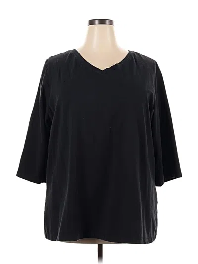 Pre-owned Jessica London 3/4 Sleeve T-shirt In Black