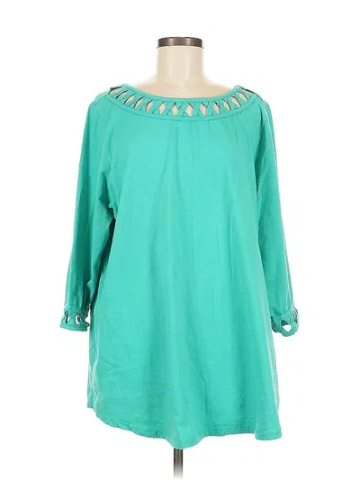 Pre-owned Jessica London 3/4 Sleeve T-shirt In Blue