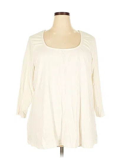 Pre-owned Jessica London 3/4 Sleeve T-shirt In White