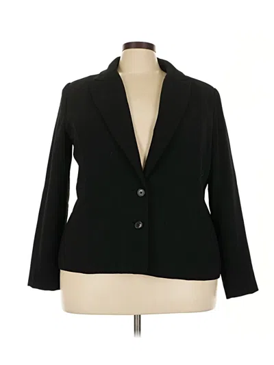 Pre-owned Jessica London 3/4 Sleeve Top Black Open Neckline Tops