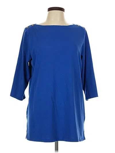 Pre-owned Jessica London 3/4 Sleeve Top Blue Boatneck Tops