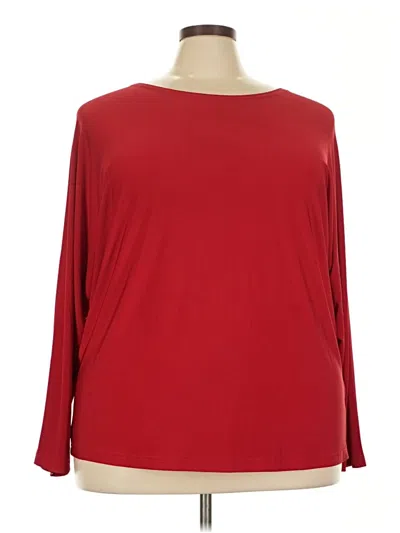 Pre-owned Jessica London 3/4 Sleeve Top Red Boatneck Tops