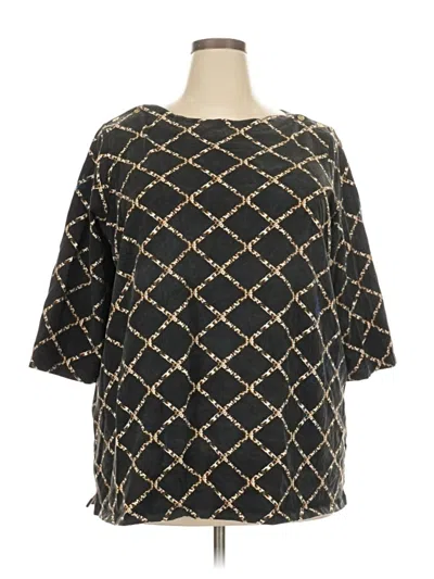Pre-owned Jessica London 3/4 Sleeve T-shirt In Black