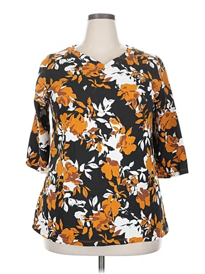 Pre-owned Jessica London 3/4 Sleeve T-shirt In Orange