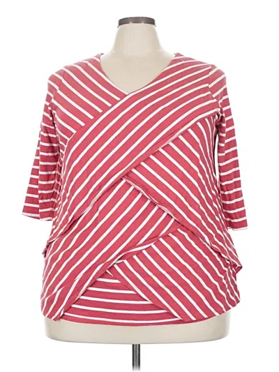 Pre-owned Jessica London 3/4 Sleeve T-shirt In Red