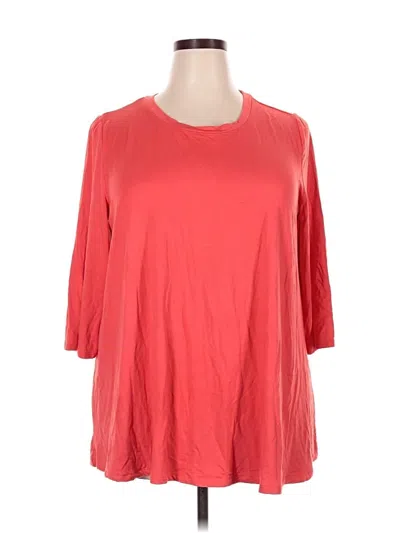 Pre-owned Jessica London 3/4 Sleeve T-shirt In Red