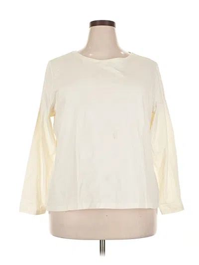 Pre-owned Jessica London 3/4 Sleeve T-shirt In White