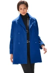 Jessica London A-line Wool Peacoat In Blue
