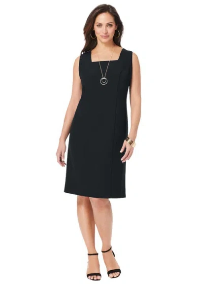 Jessica London Bi-stretch Sheath Dress In Black