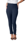 Jessica London Bi-stretch Slit Front Ankle Pant In Blue