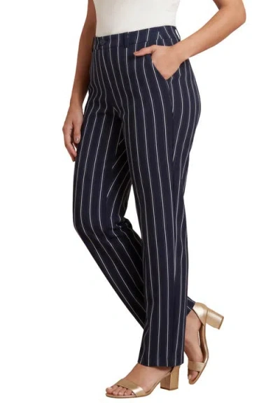 Jessica London Bi Stretch Straight Leg Pant In Blue