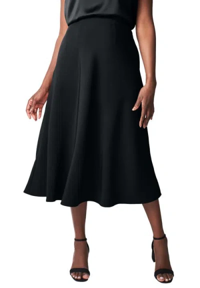 Jessica London Bi-stretch Swing Skirt In Blue