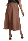 Jessica London Bi-stretch Swing Skirt In Brown