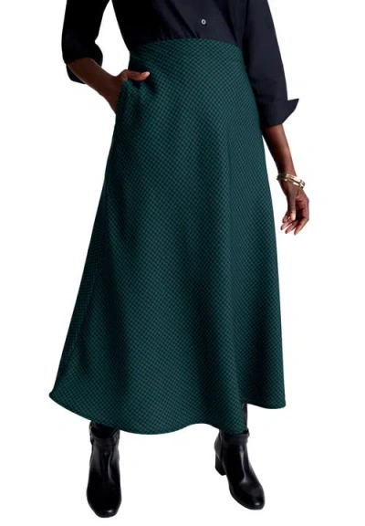 Jessica London Bi-stretch Swing Skirt In Green