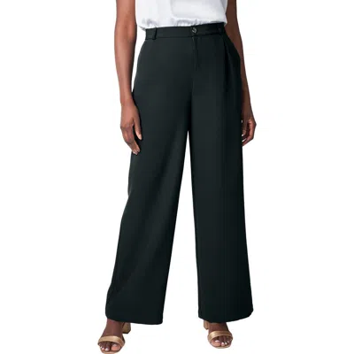Jessica London Bi-stretch Wide Leg Pant In Black