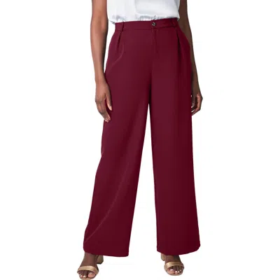 Jessica London Bi-stretch Wide Leg Pant In Brown