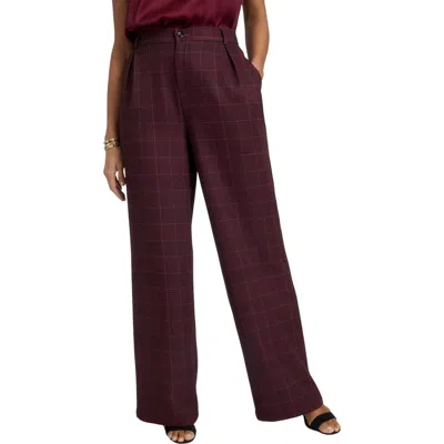 Jessica London Bi-stretch Wide Leg Pant In Burgundy