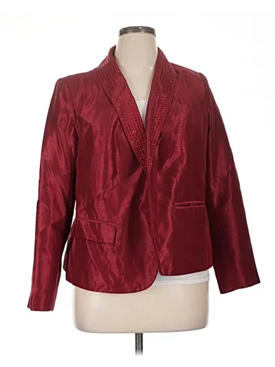 Pre-owned Jessica London Blazer Jacket In Burgundy