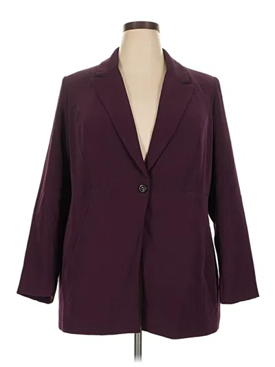 Pre-owned Jessica London Blazer Jacket In Burgundy