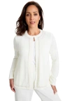 Jessica London Boucle Pearl Cardigan In White