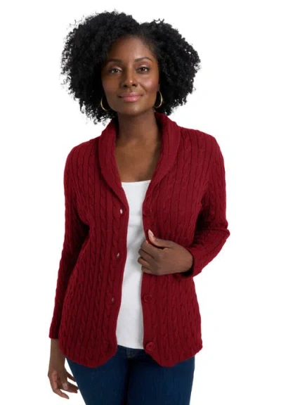 Jessica London Cable Blazer Sweater In Brown