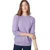 Jessica London Cable Crewneck Sweater In Animal Print