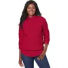 Jessica London Cable Crewneck Sweater In Red
