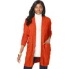 Jessica London Cable Duster Sweater In Red
