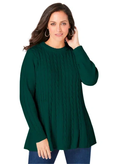 Jessica London Cable Peplum In Green