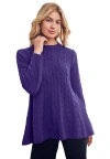 Jessica London Cable Peplum In Purple