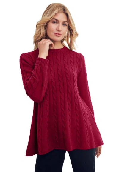 Jessica London Cable Peplum In Red