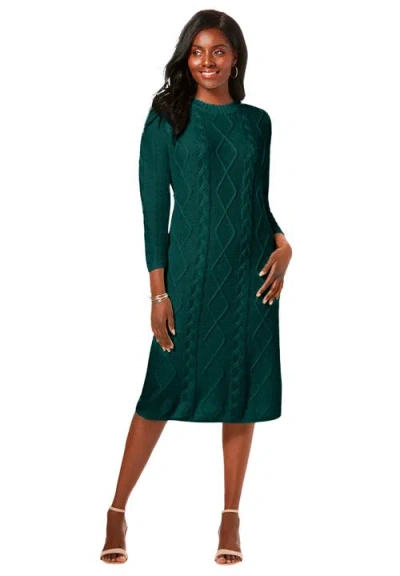 Jessica London Cable Sweater Dress In Multi