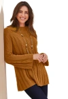 Jessica London Cable Sweater Tunic In Brown