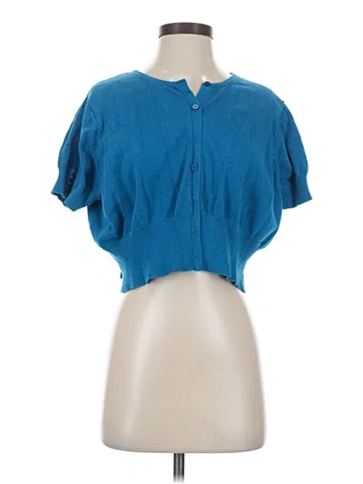 Pre-owned Jessica London Cardigan Sweater In Blue