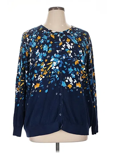 Pre-owned Jessica London Cardigan Sweater In Blue