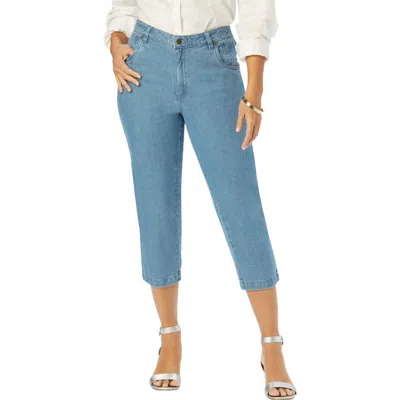 JESSICA LONDON JESSICA LONDON CLASSIC COTTON DENIM CAPRI