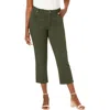 Jessica London Classic Cotton Denim Capri In Green