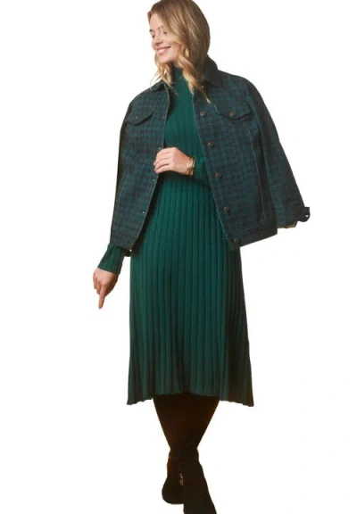 Jessica London Classic Cotton Denim Jacket In Green