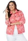 Jessica London Classic Cotton Denim Jacket In Multi
