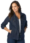 Jessica London Classic Cotton Denim Jacket In Gold