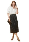 Jessica London Classic Cotton Denim Midi Skirt In Black