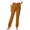 Jessica London Classic Cotton Denim Straight-leg Jean In Brown