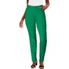 Jessica London Classic Cotton Denim Straight-leg Jean In Green