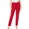 Jessica London Classic Cotton Denim Straight-leg Jean In Red