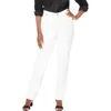 Jessica London Classic Cotton Denim Straight-leg Jean In White