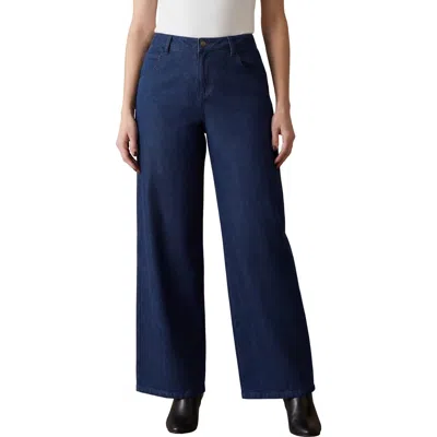 Jessica London Classic Denim Wide Leg Jean In Multi