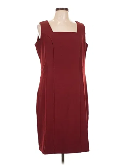 Pre-owned Jessica London Cocktail Dress In Burgundy