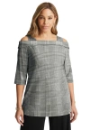 Jessica London Cold Shoulder Top In Gray